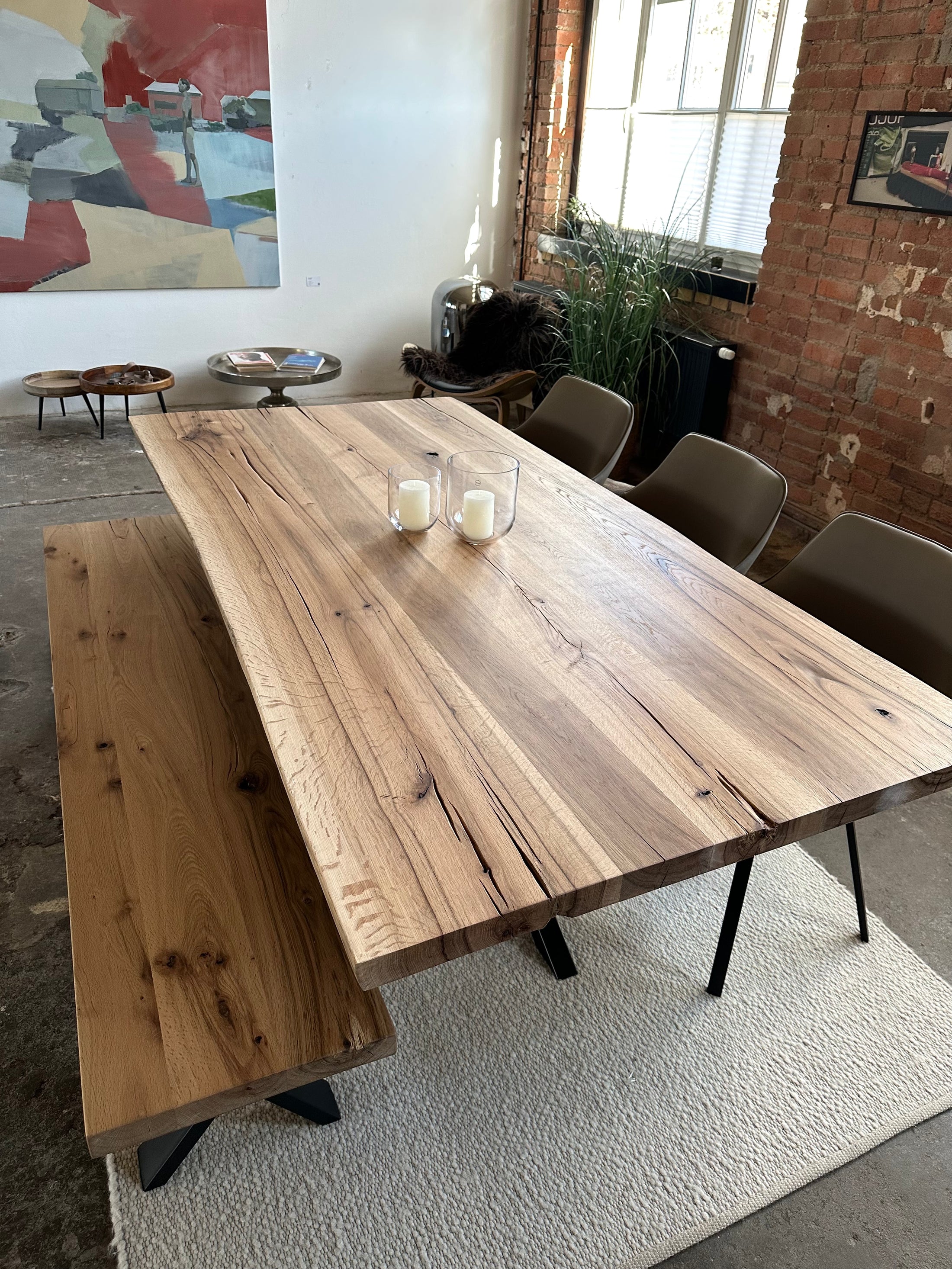 Set Tisch und Sitzbank, Altholz