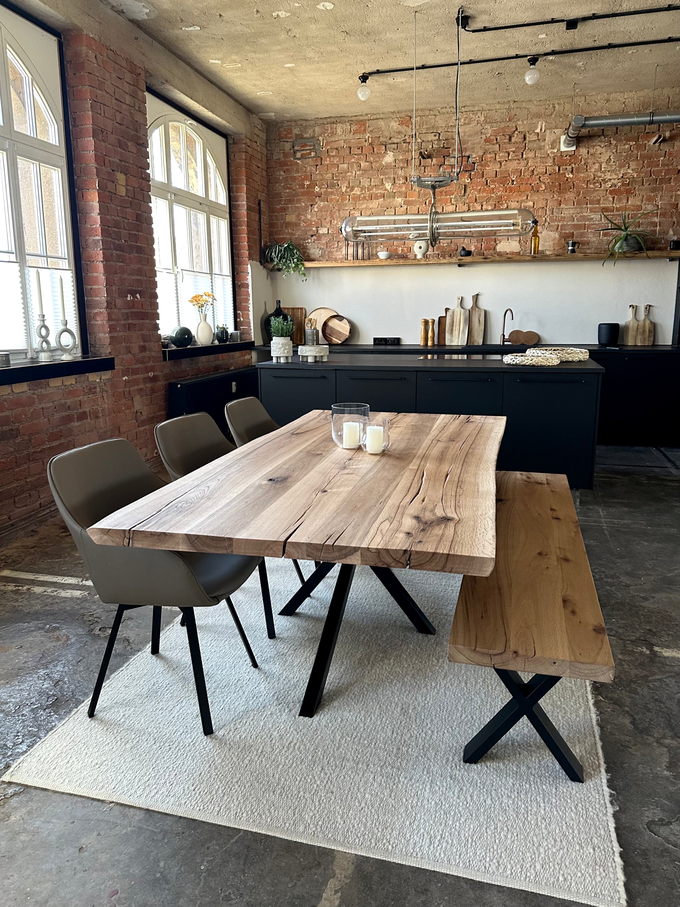 Set Tisch und Sitzbank, Altholz