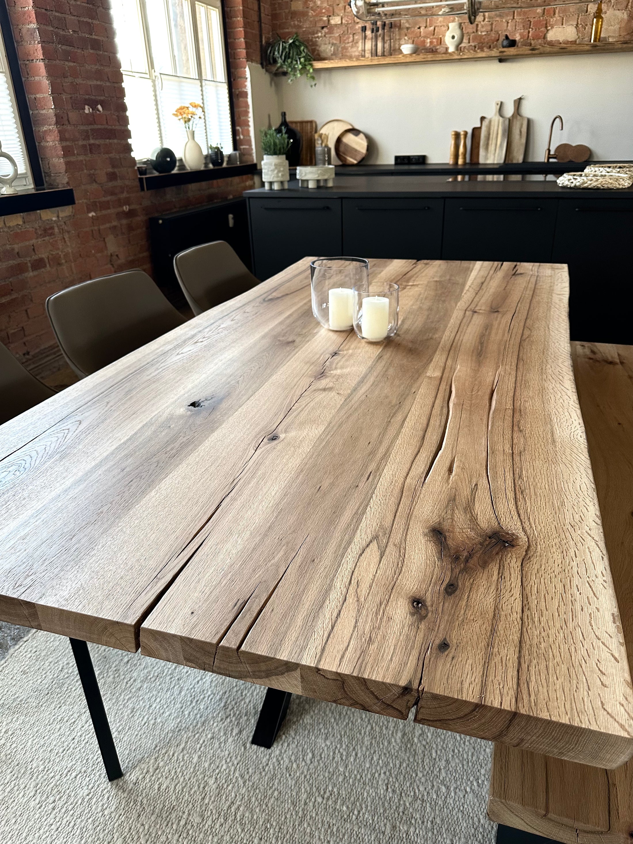 Set Tisch und Sitzbank, Altholz